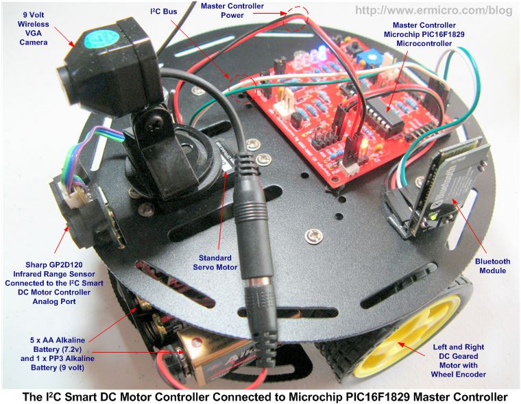 Sprout Run Towards Telepresence Robot using Microchip PIC16F1829 and Atmel AVR ATmega168 I2C  Smart DC Motor Controller Microcontroller – Part 2 | ermicroblog